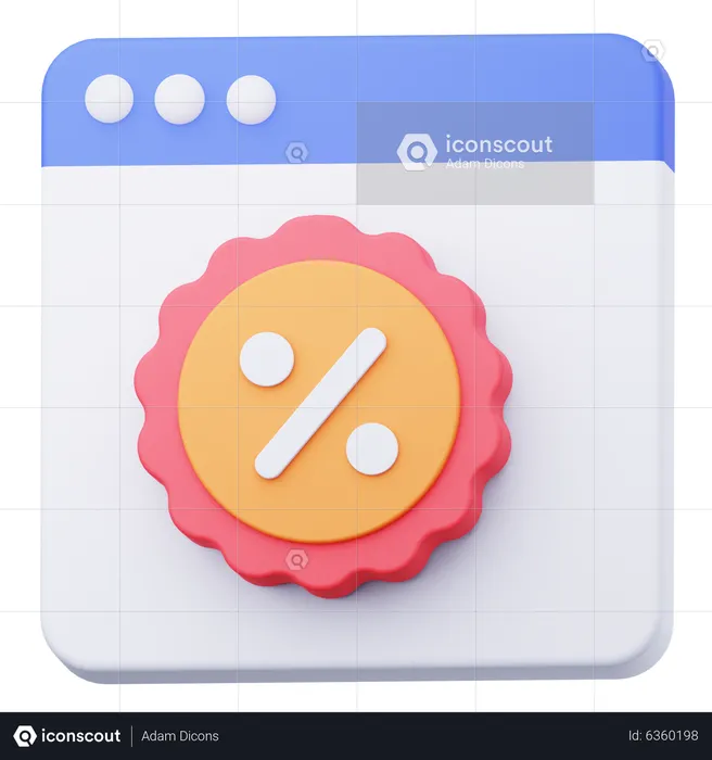 Desconto on-line  3D Icon