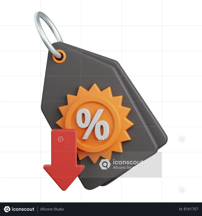 Desconto para baixo  3D Icon