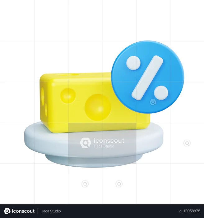 Desconto de queijo  3D Icon