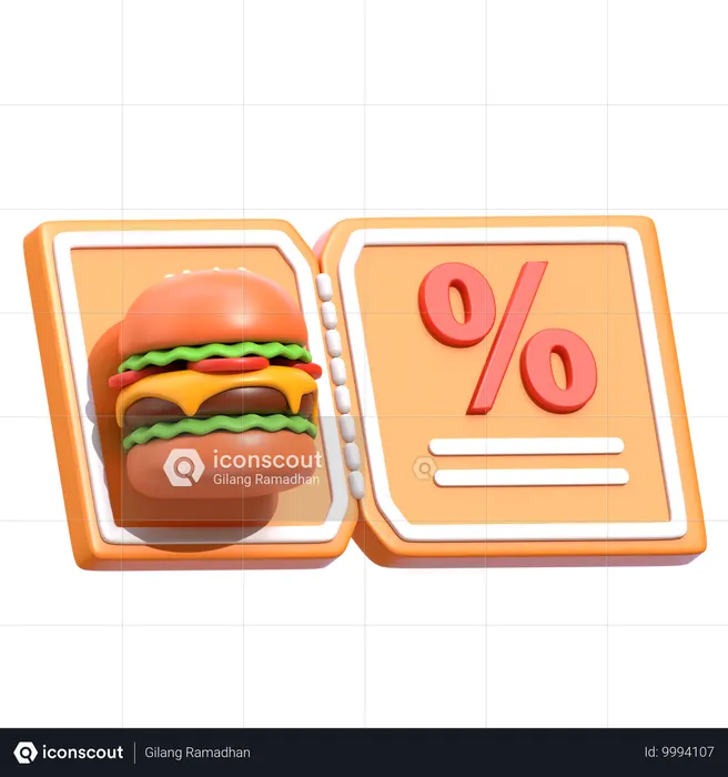 Descuento de comida  3D Icon