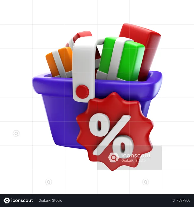 Descuento de compras  3D Icon