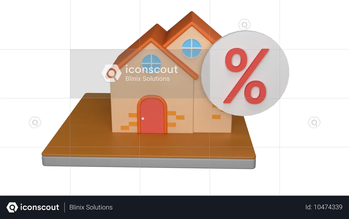 Descuento inmobiliario  3D Icon