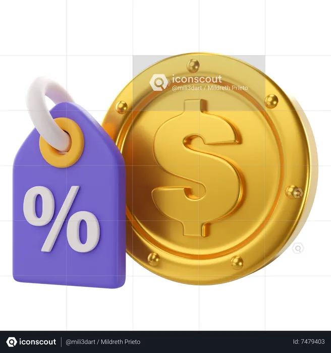 Descuento de pago  3D Icon