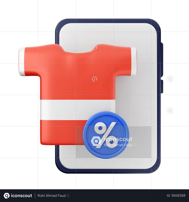 Descuento de ropa en línea  3D Icon