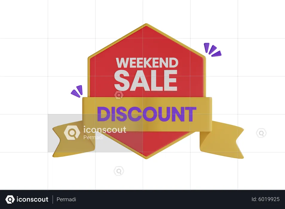 Descuento de venta de fin de semana  3D Icon