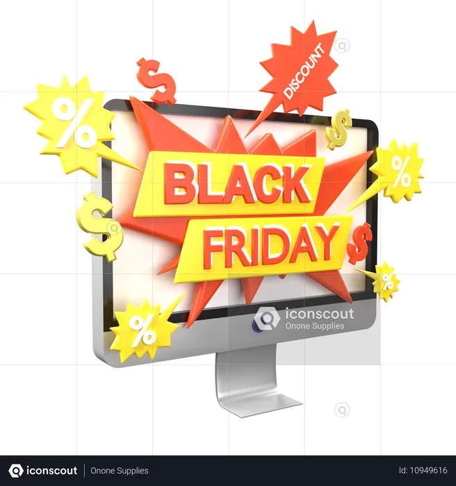 Descuento del viernes negro  3D Icon