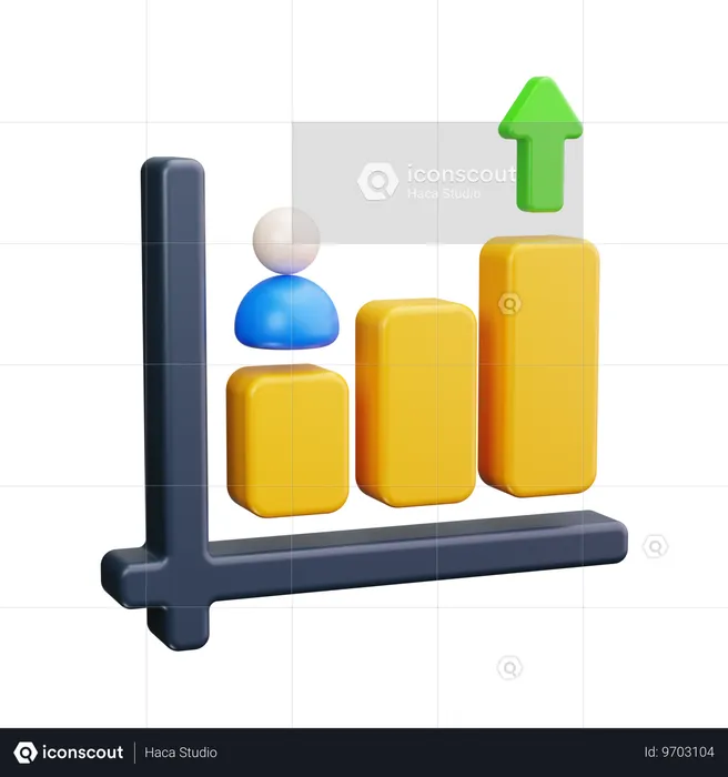 Rendimiento de los empleados  3D Icon