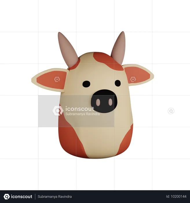 Desenho de vaca fofa  3D Icon