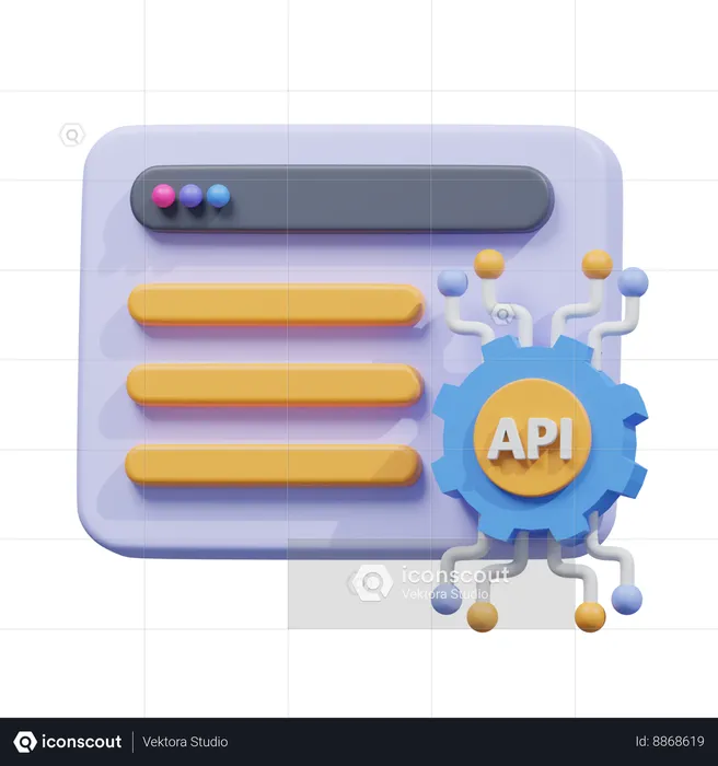 Desenvolvimento de API  3D Icon