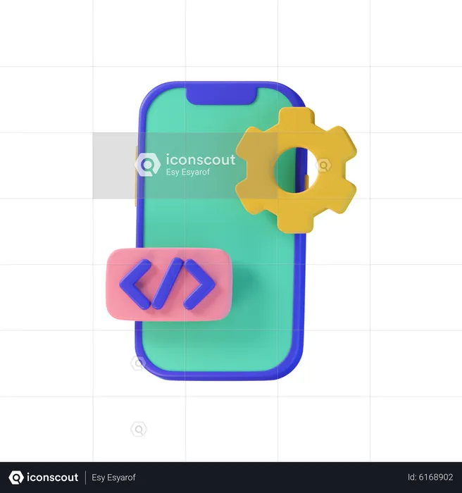 Desenvolvimento Móvel  3D Icon