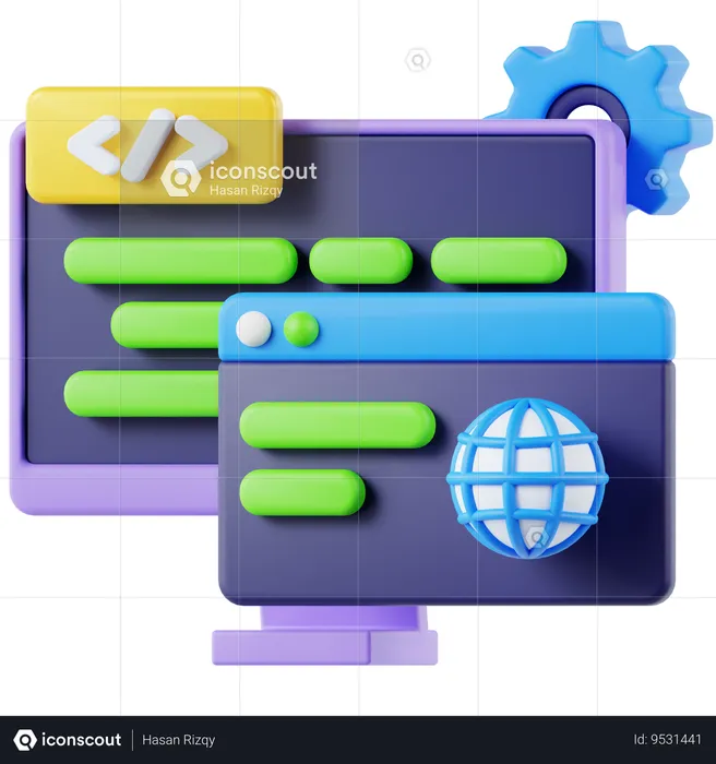 Desenvolvimento web  3D Icon