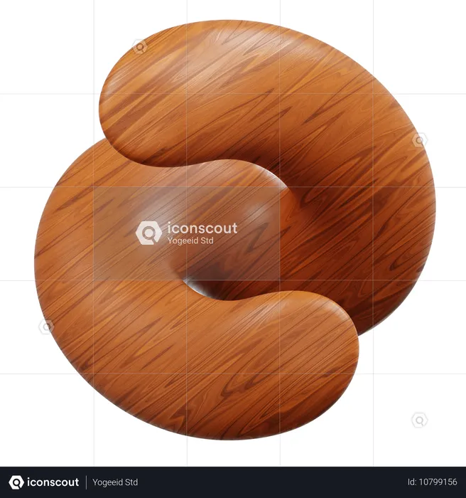 Design de loop giratório com textura de madeira  3D Icon