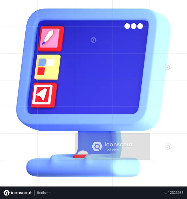 Design Developmnet Wireframe Screen  3D Icon