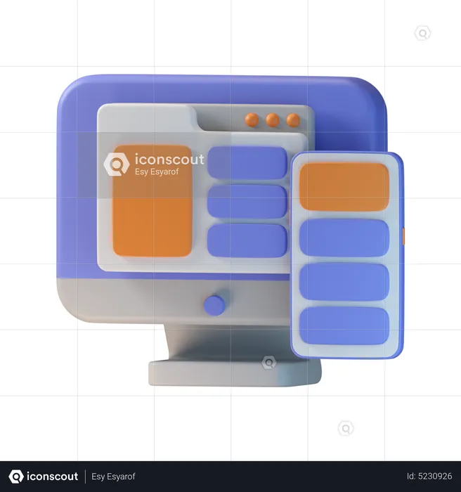 Design responsivo  3D Icon