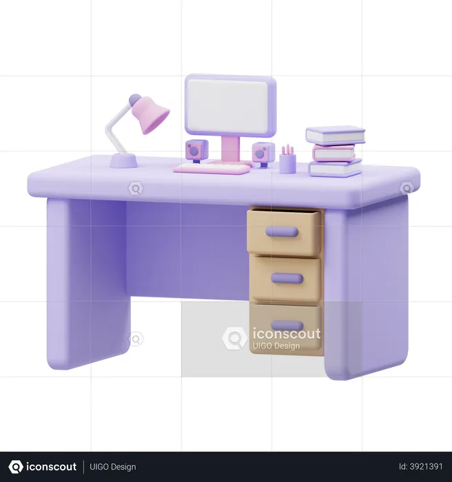 Desk  3D Illustration