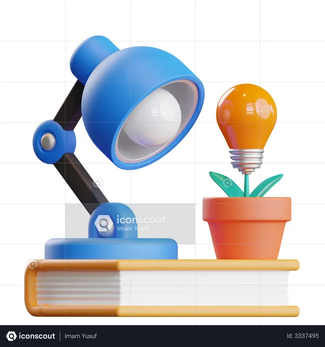 Desk Lamp 3D Illustration - Free Download School & Education 3D