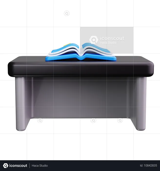 Desk with Books  3D Icon