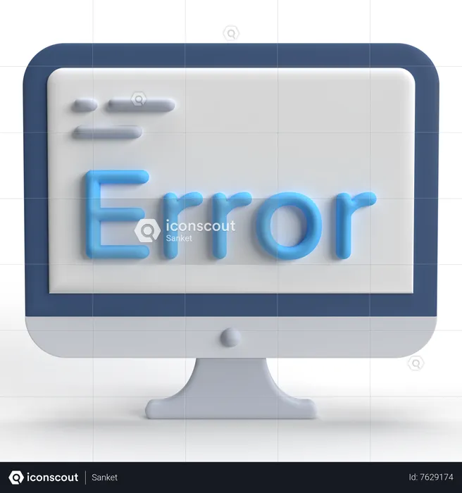 Desktop Error  3D Icon
