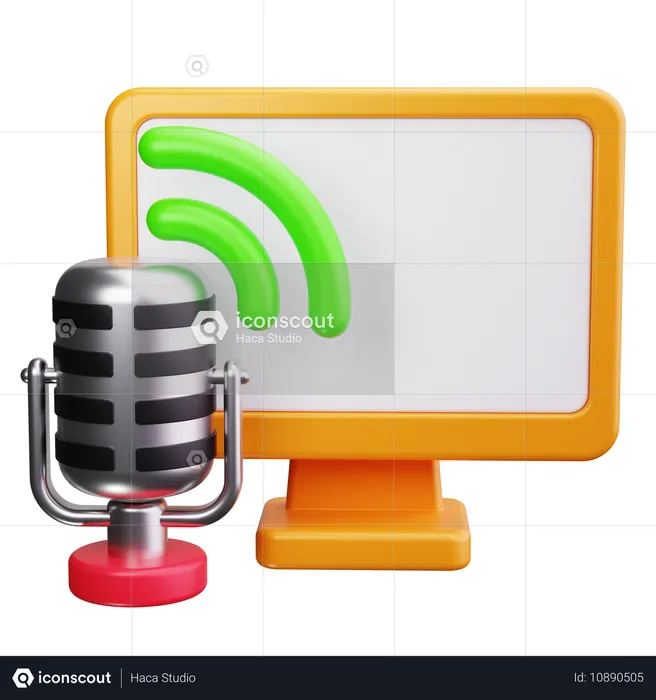 デスクトップマイク  3D Icon