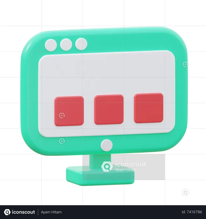 Desktop UI  3D Icon
