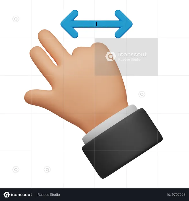 Deslizar gesto táctil  3D Icon