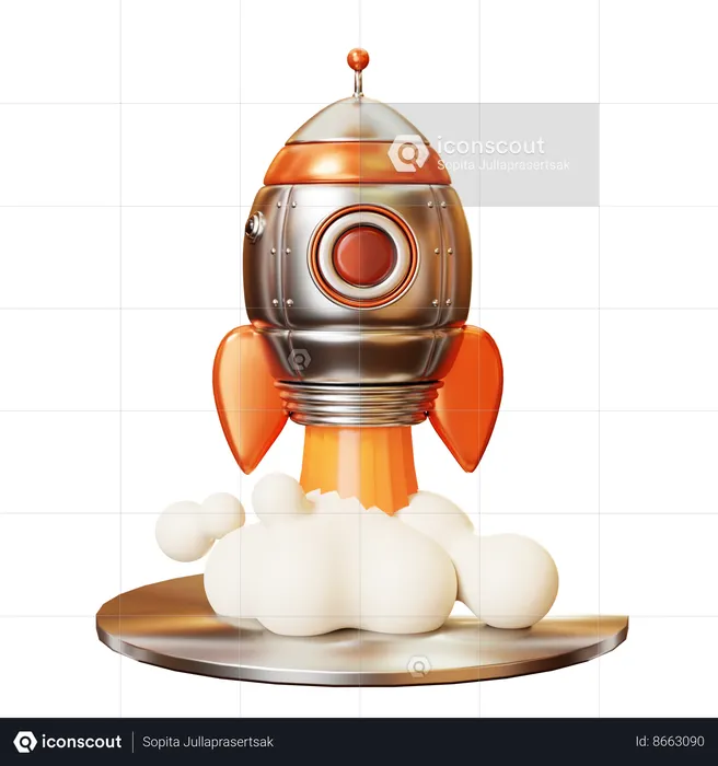 Despegue del cohete  3D Icon