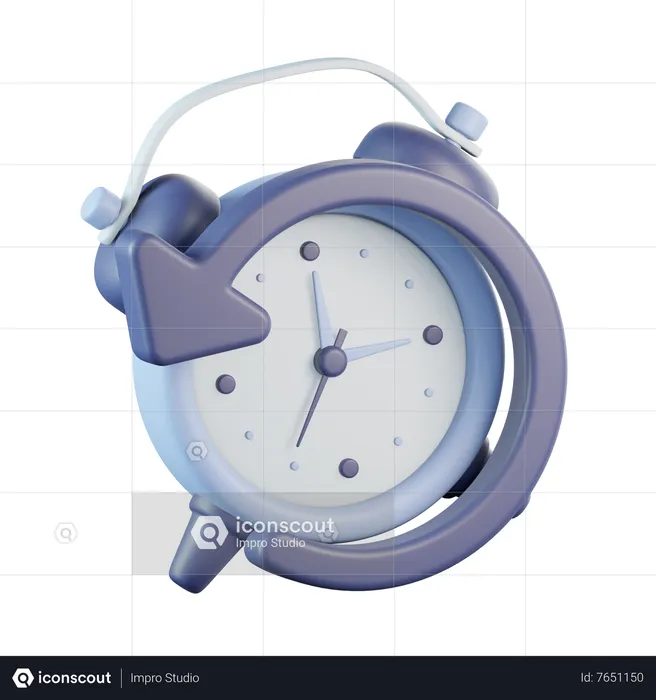 Despertador com seta reversa  3D Icon
