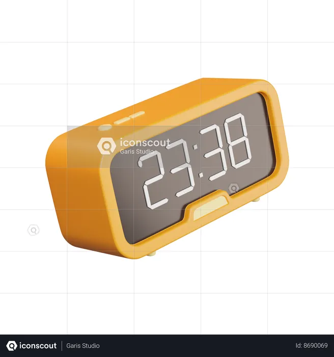 Despertador digital  3D Icon