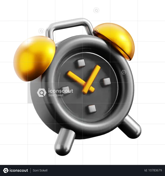 Despertador negro  3D Icon