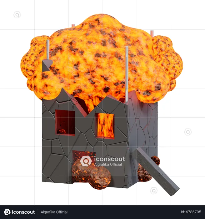 Destroy Building  3D Icon