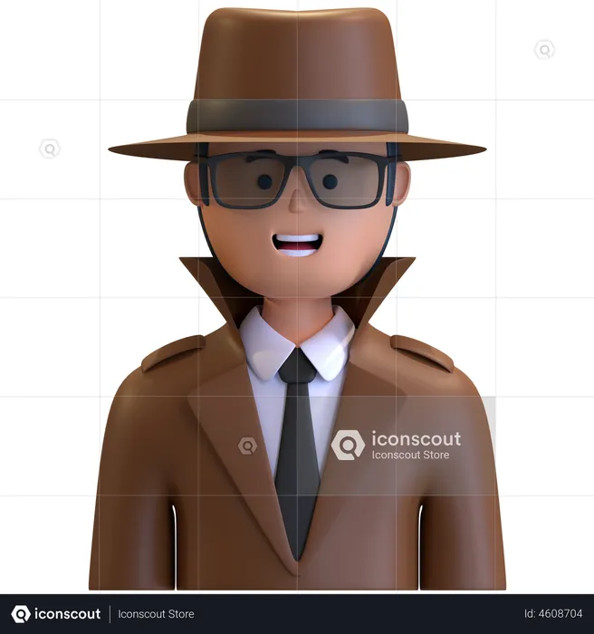 Detective  3D Illustration