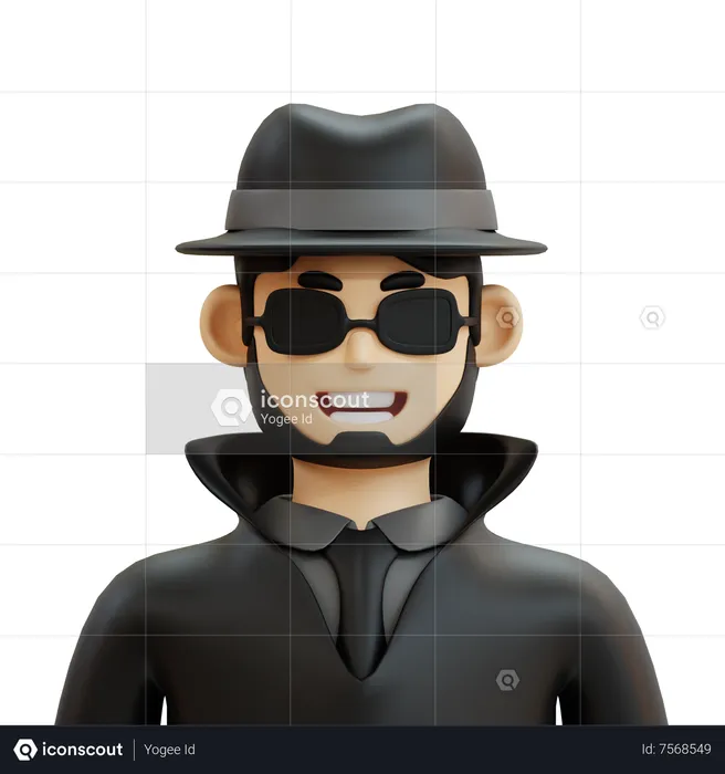 Detective masculino  3D Icon