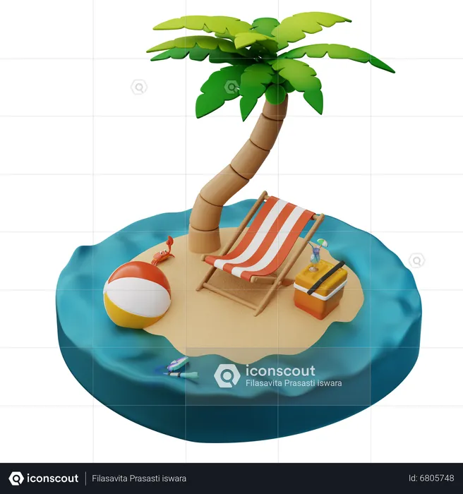 Se détendre avec un cocktail  3D Illustration