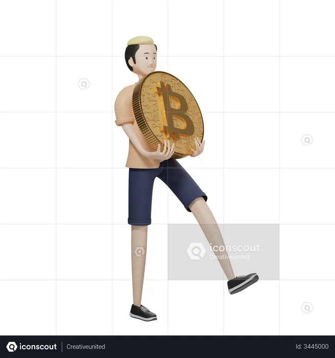 Détenteur de bitcoins  3D Illustration