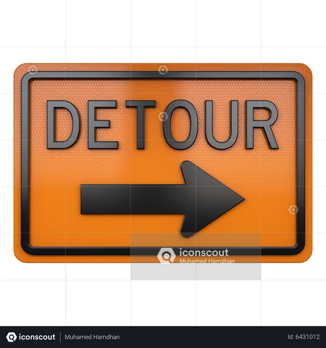 Detour Sign  3D Icon