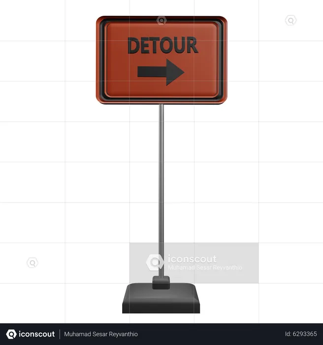 Detour Sign  3D Icon