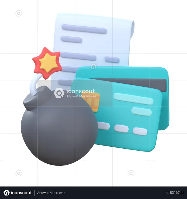 Dette de carte de crédit  3D Icon