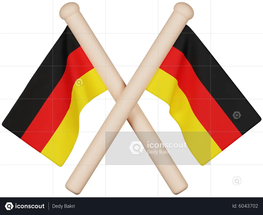 Deutschland Flagge Flag 3D Icon