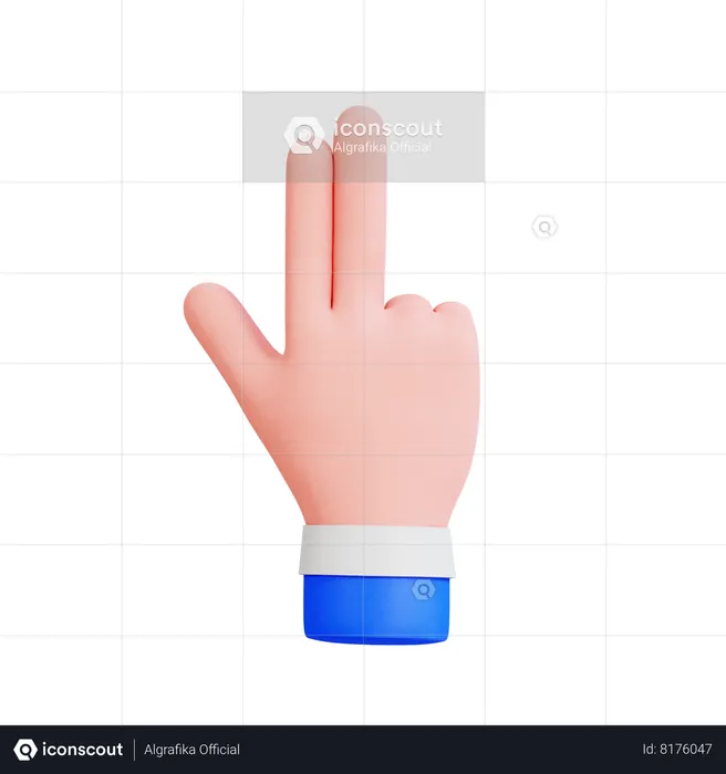 Deux doigts pointés vers le haut  3D Icon