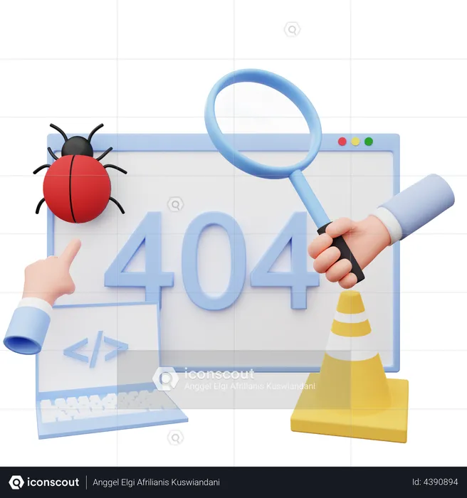 Developer finding error  3D Illustration