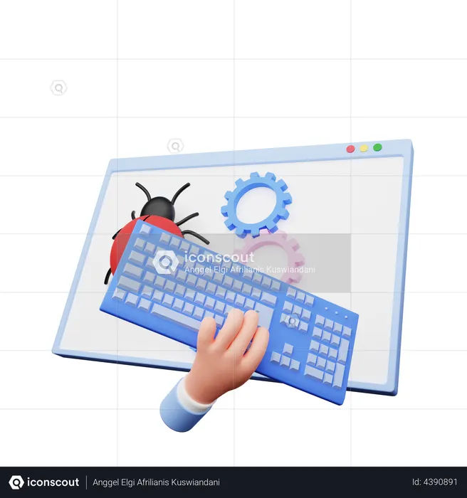 Developer solving error  3D Illustration