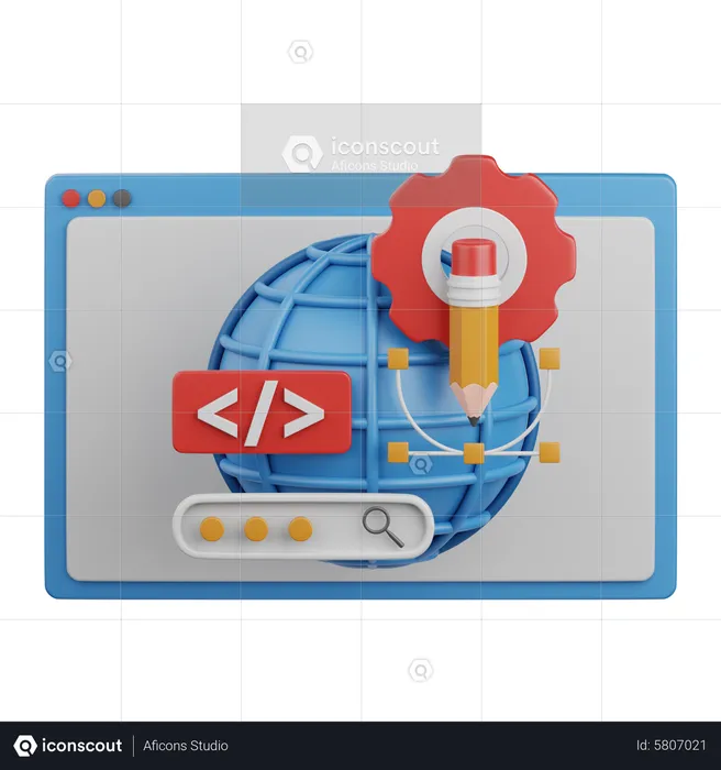 Développement web  3D Icon