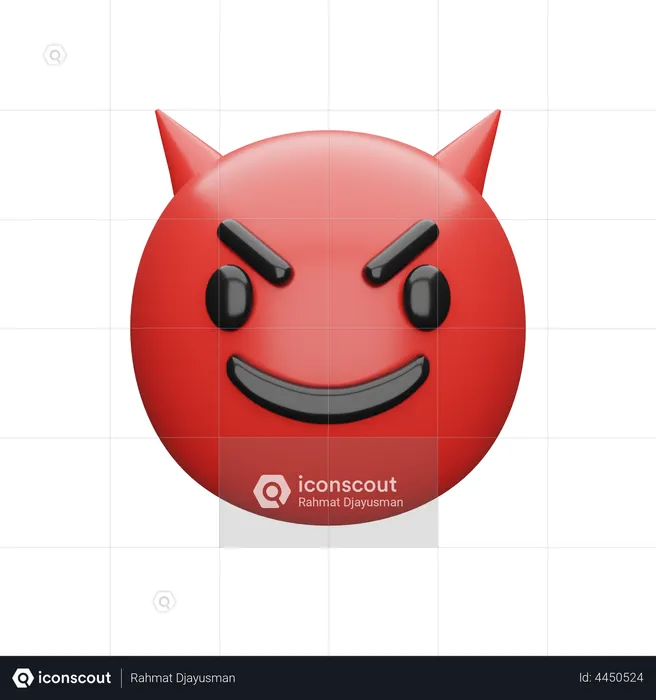 Devil Face Emoji 3D Illustration
