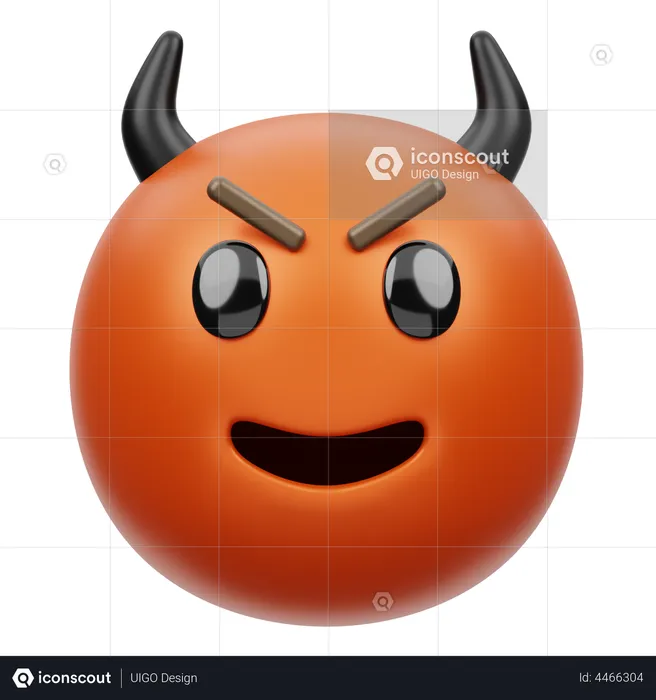 Devil Face Emoji 3D Illustration