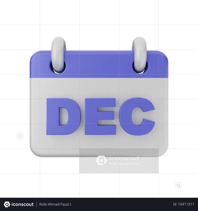 Calendário de dezembro  3D Icon