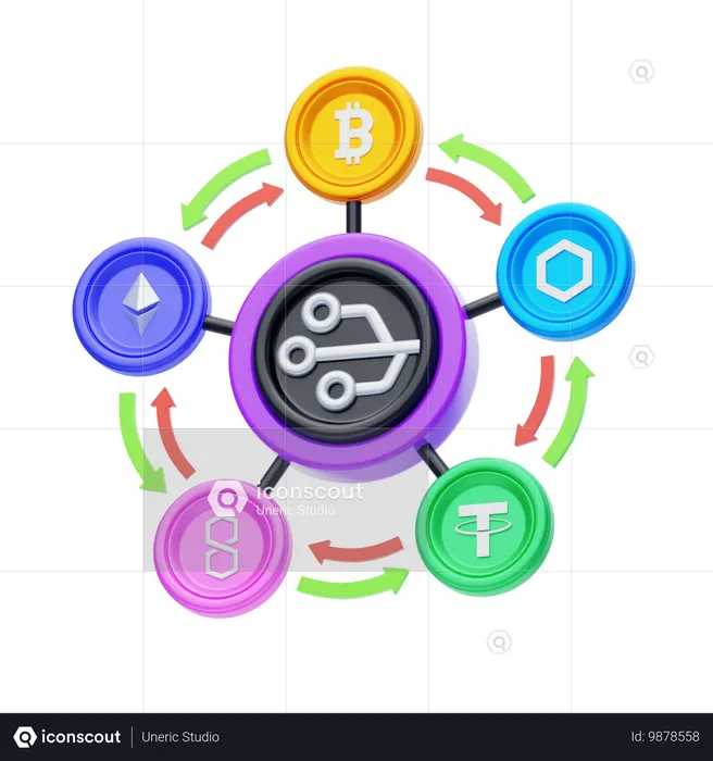 Dezentrale Börsen  3D Icon