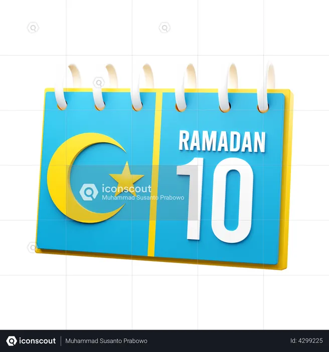 Día 10 calendario de ramadán  3D Icon