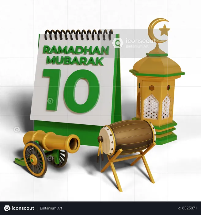 Dia 10 Ramadã  3D Icon