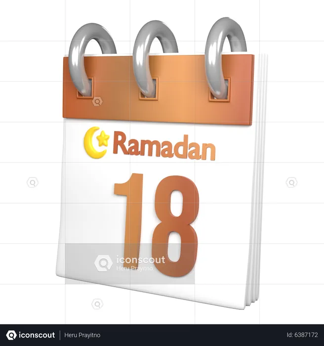 Dia 18 Ramadã  3D Icon