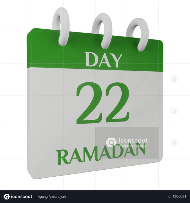 Dia 22 Ramadã  3D Illustration